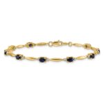 10k Diamond and Oval Sapphire Bracelet - Image 3
