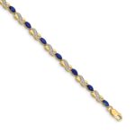 14k Complete Diamond and Oval Sapphire Infinity 7.25 inch Bracelet