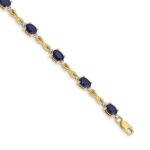 14k Complete Diamond and Oval Sapphire Infinity 7 inch Bracelet