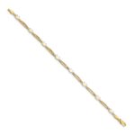 14k Complete Diamond and Oval Opal Fancy Link 7 inch Bracelet - Image 2