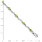 10k White Gold Fancy Diamond and Peridot Bracelet - Image 4