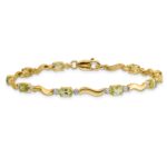 10k Fancy Diamond and Peridot Bracelet - Image 3
