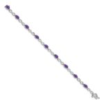 10k White Gold Amethyst and Diamond Infinity Bracelet - Image 2