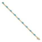 10k Blue Topaz and Diamond Infinity Bracelet - Image 2