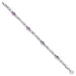 10k White Gold Amethyst 4 Stone Bracelet - Image 2