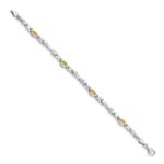 14k White Gold Complete Oval Citrine Fancy Link 7 inch Bracelet - Image 2