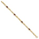 10k Garnet 4 Stone Bracelet - Image 2