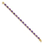 14k Complete Oval Amethyst 7 inch Bracelet - Image 2