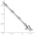 14k White Gold Complete 1/4 carat Diamond and Bar Link 7 inch Bracelet - Image 3