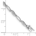14k White Gold Complete 1/20 carat Diamond Oval Link 7.5 inch Bracelet - Image 3