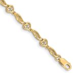 14k Complete 1/10 carat Diamond Hearts 7 inch Tennis Bracelet