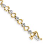14k 1 carat Lab Grown Diamond VS/SI+ G+ Complete 7.5 inch Heart Link Bracelet