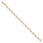 14k Complete 0.03 carat Diamond Link 7.5 inch Bracelet - Image 2