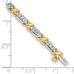 14k Two-Tone 1 carat Lab Grown Diamond VS/SI+ G+ Complete 6.5 inch Tennis Bracelet - Image 3