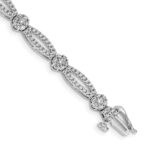 14k White Gold 2 carat Lab Grown Diamond VS/SI+ G+ Complete 7 inch Fancy Flower Link Bracelet