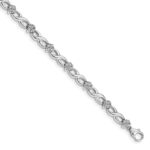 14k White Gold 1 carat Lab Grown Diamond VS/SI+ G+ Complete 7 inch Flower Infinity Bracelet
