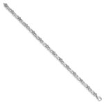 14k White Gold 1 carat Lab Grown Diamond VS/SI+ G+ Complete 7 inch Flower Infinity Bracelet - Image 2