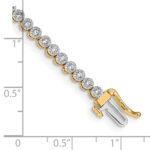 14k Complete 1 carat Diamond Illusion Setting 7 inch Tennis Bracelet - Image 3