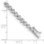 14k White Gold Complete 1 carat Diamond Illusion Setting 7 inch Tennis Bracelet - Image 3