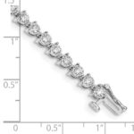 14k White Gold Complete 2 carat Diamond Illusion Setting 7 inch Tennis Bracelet - Image 3