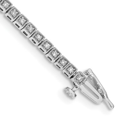 14k White Gold 1/2 carat Lab Grown Diamond VS/SI+ G+ Complete 7 inch Bracelet