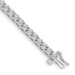 14k White Gold 2 carat Lab Grown Diamond VS/SI+ G+ Complete 7 inch Illusion Setting Bracelet
