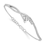 14k White Gold Fancy Florina Complete 1/2 carat Diamond Half-Bangle 7 inch Bracelet with 0.5 inch Extender