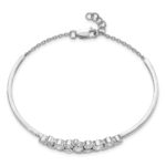 14k White Gold 1 1/2 carat Lab Grown Diamond VS/SI+ G+ Complete Bangle with .5 inch extension Bracelet - Image 2