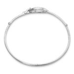 14k White Gold Polished Complete 7/8 carat Diamond Oval Buckle Clasp Hinged Bangle Bracelet - Image 2