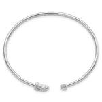 14k White Gold 1/5 carat Lab Grown Diamond VS/SI+ G+ Complete Celtic Knot Cuff Flexible Bangle Bracelet - Image 2