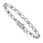 14k White Gold 1/2 carat Lab Grown Diamond VS/SI+ G+ Complete 7.25 inch Infinity Bracelet - Image 3