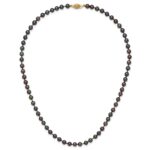 14k 5-6mm Black Near-Round Freshwater Cultured Pearl Necklace - Image 4