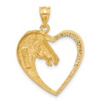 14k Horse In Heart Pendant - Image 3