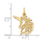 14k Diamond-cut Unicorn Head Pendant - Image 4