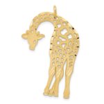 14k Large Satin Diamond-cut Giraffe Charm