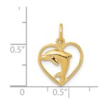 14k Dolphin in Heart Charm - Image 4