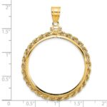 Wideband Distinguished Coin Jewelry 14k Polished Rope 32.7mm x 3mm Screw Top Coin Bezel Pendant - Image 4