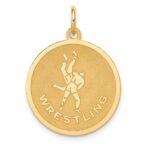 14k WRESTLING 19mm Engravable Disc Charm