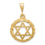 14k Star Of David Round Charm