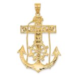 14k Two-tone Large Mariners Crucifix Pendant - Image 3