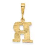 14k Textured Initial R Charm - Image 3