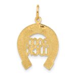 14k GOOD LUCK Horseshoe Charm - Image 3