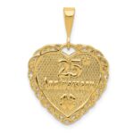 14k Reversible 25th ANNIVERSARY / OUR LOVE GROWS STRONGER EVERY YEAR Charm