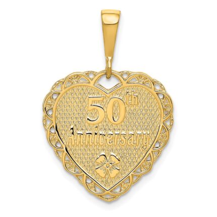 14k Reversible 50th ANNIVERSARY / OUR LOVE GROWS STRONGER EVERY YEAR Charm