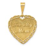 14k Reversible FOR MY MOM / WORDS SAY SO LITTLE Heart Charm