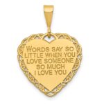 14k Reversible FOR MY MOM / WORDS SAY SO LITTLE Heart Charm - Image 4