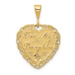 14k Reversible FOR MY DAUGHTER / YOU ARE MY PRIDE AND JOY Heart Charm