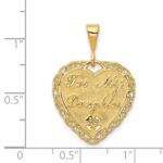 14k Reversible FOR MY DAUGHTER / YOU ARE MY PRIDE AND JOY Heart Charm - Image 4