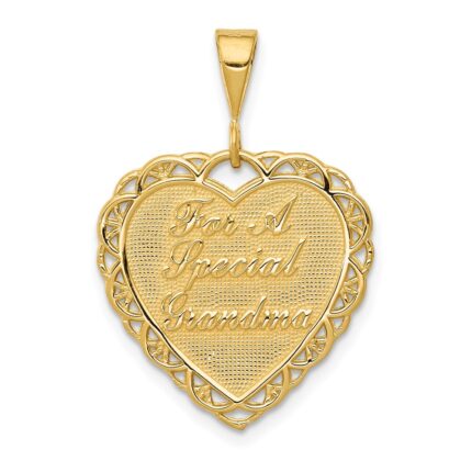 14k Reversible FOR A SPECIAL GRANDMA / SO MANY HEARTS Pendant