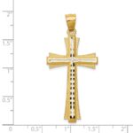 14K Diamond Cut and Satin Cross Pendant - Image 4